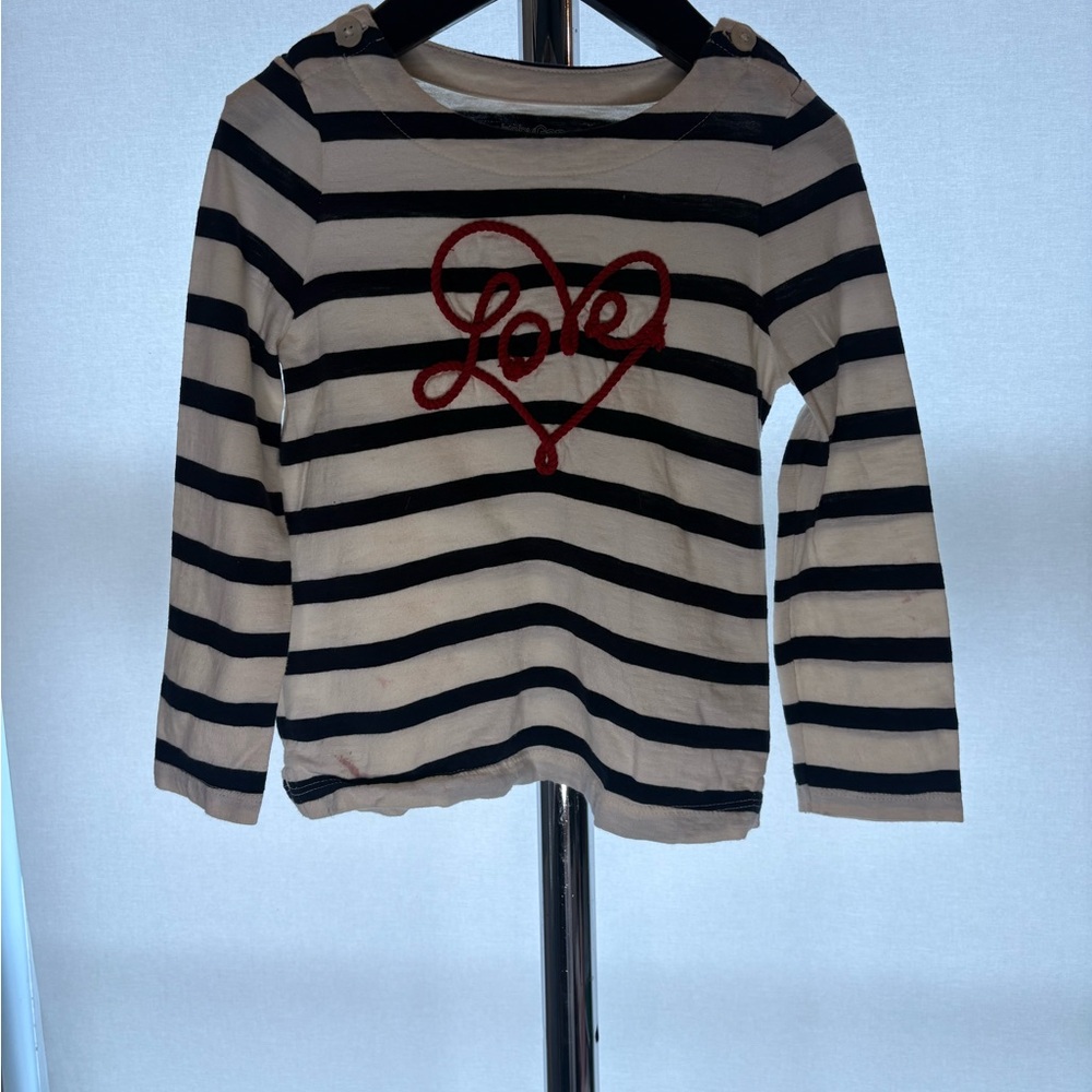babyGap Toddler Striped “Love” Long Sleeve Top Size 3 Years